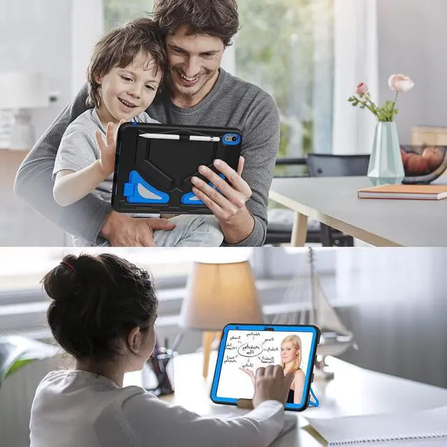 Alt view image 6 of 7 - Pad Air 5th/4th Gen 10.9'' (2022/2020),Pad Pro 11'' Case, Crown PU Leather Auto Sleep/Wake Flip Kickstand for Pad Air 4/5, Pad Pro 11'' 1st 2018/2nd 2020/3rd 2021 /4th 2022 (Purple)