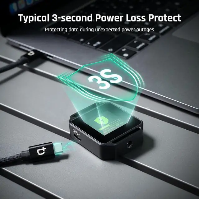 Alt view image 4 of 7 - DOCKCASE Pocket M.2 2230 NVMe SSD Enclosure, Support 3s PLP Prevents Write Data Loss, 10Gbps USB C 3.2 Gen2, fits NVMe PCIe, with 1/4" Screw Hole for Fixed use, Support M-Key B+M Key UASP