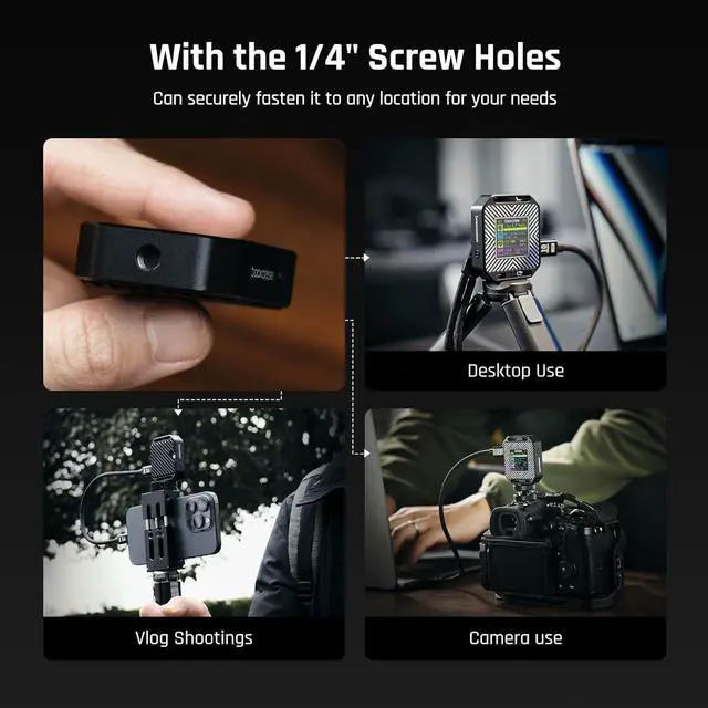 Alt view image 3 of 7 - DOCKCASE Pocket M.2 2230 NVMe SSD Enclosure, Support 3s PLP Prevents Write Data Loss, 10Gbps USB C 3.2 Gen2, fits NVMe PCIe, with 1/4" Screw Hole for Fixed use, Support M-Key B+M Key UASP