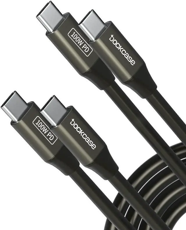 Main image of DockCase USB C to USB C Cable(2-Pack), USB C 3.2 GEN2 10Gbps Data Transfer Cable, 100WPD Fast Charging, 4K Video Monitor for MacBook Pro, iPad Pro, iPhone15/15Pro/15Plus, T5 LaCie SSD[3.28ft]