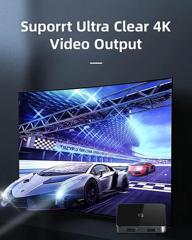 Alt view image 5 of 6 - 4K 1in 4 Out HDMI Splitter, 1 Port to 4 HDMI Display Duplicate/Mirror, Powered HDMI Video Splitter with USB C, Duplicate/Mirror Screen Monitor