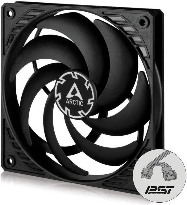 Main image of ARCTIC P12 Slim PWM PST - 120 mm Case Fan with PWM Sharing Technology (PST), Pressure-optimised, Quiet Motor, Computer, Extra Slim, 300-2100 RPM - Black