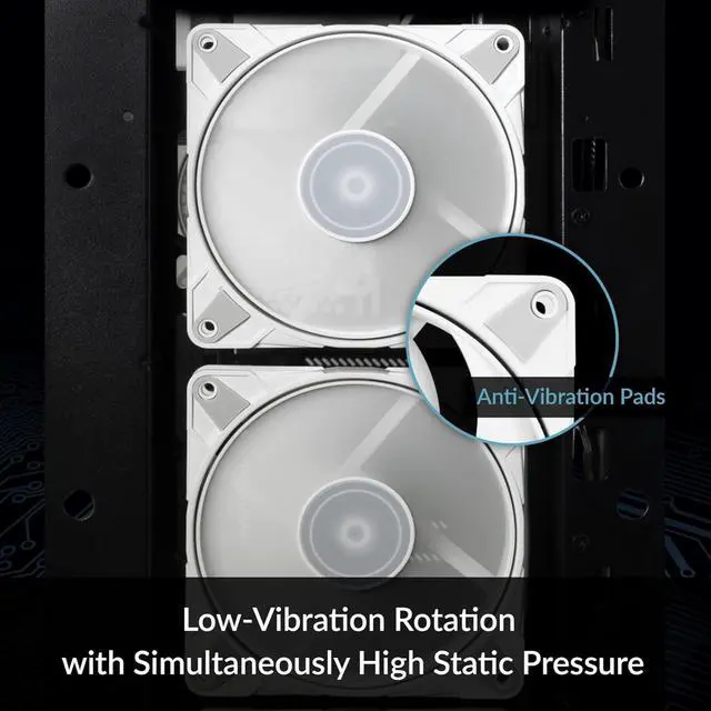 Alt view image 4 of 7 - ARCTIC P12 Max - High-Performance 120 mm case Fan, PWM Controlled 200-3300 RPM, optimised for Static Pressure, 0dB Mode - White