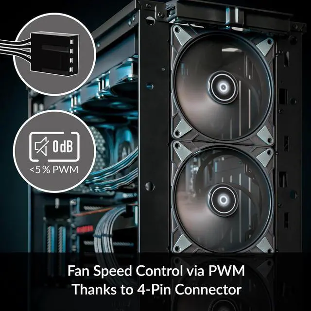 Alt view image 3 of 7 - ARCTIC P14 Max - PC Fan, High-Performance 140 mm Case Fan, PWM Controlled 400-2800 RPM, Optimised for Static Pressure, 0dB Mode - Black