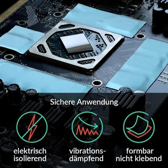 Alt view image 4 of 5 - ARCTIC TP-3: Premium Performance Thermal Pad, 100 x 100 x 0.5 mm (1 Piece) - High Performance, Particularly Soft, Ideal Gap Filler, Bridging Gaps, Thermal Pads gpu, Thermal pad CPU