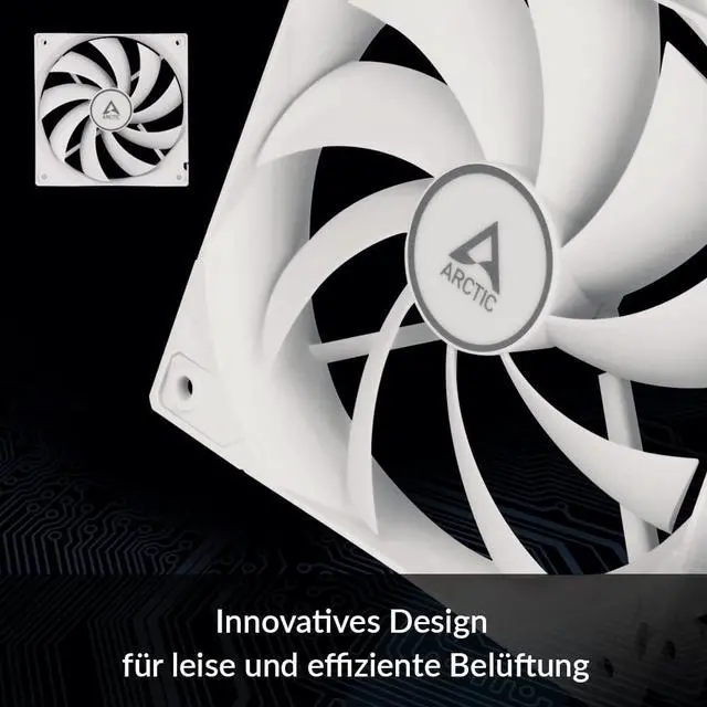 Alt view image 4 of 5 - ARCTIC F12 PWM PST - 120 mm PWM PST Case Fan with PWM Sharing Technology (PST), Quiet Motor, Computer, Fan Speed: 230-1350 RPM - White