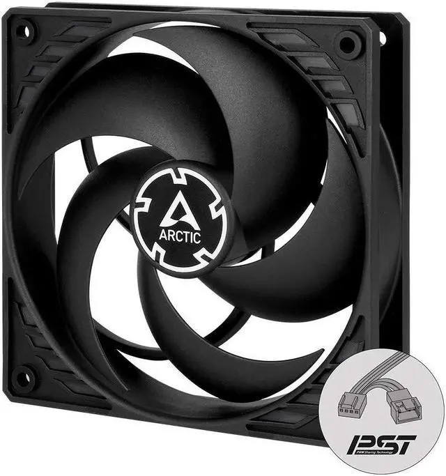Main image of ARCTIC P12 PWM PST CO - 120 mm Case Fan, PWM Sharing Technology (PST), Pressure-optimised, Dual Ball Bearing for Continuous Operation, Computer, 200-1800 RPM (0 RPM <5%)