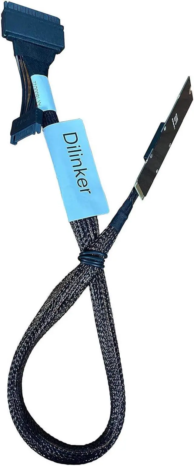 Alt view image 2 of 7 - SlimSAS 8X to 2*MiniSAS HD 4X,SFF-8654 74Pin to 2*SFF-8643 36Pin Cable 80cm(Broadcom MPN 05-60002-00)