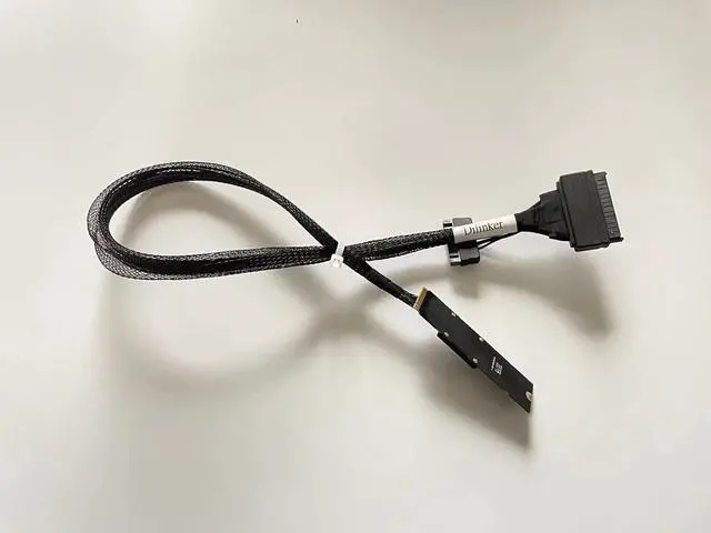 Alt view image 6 of 7 - SlimSAS 8X to 2*MiniSAS HD 4X,SFF-8654 74Pin to 2*SFF-8643 36Pin Cable 80cm(Broadcom MPN 05-60002-00)