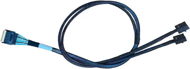 Alt view image 7 of 7 - SlimSAS 8X to 2*MiniSAS HD 4X,SFF-8654 74Pin to 2*SFF-8643 36Pin Cable 80cm(Broadcom MPN 05-60002-00)
