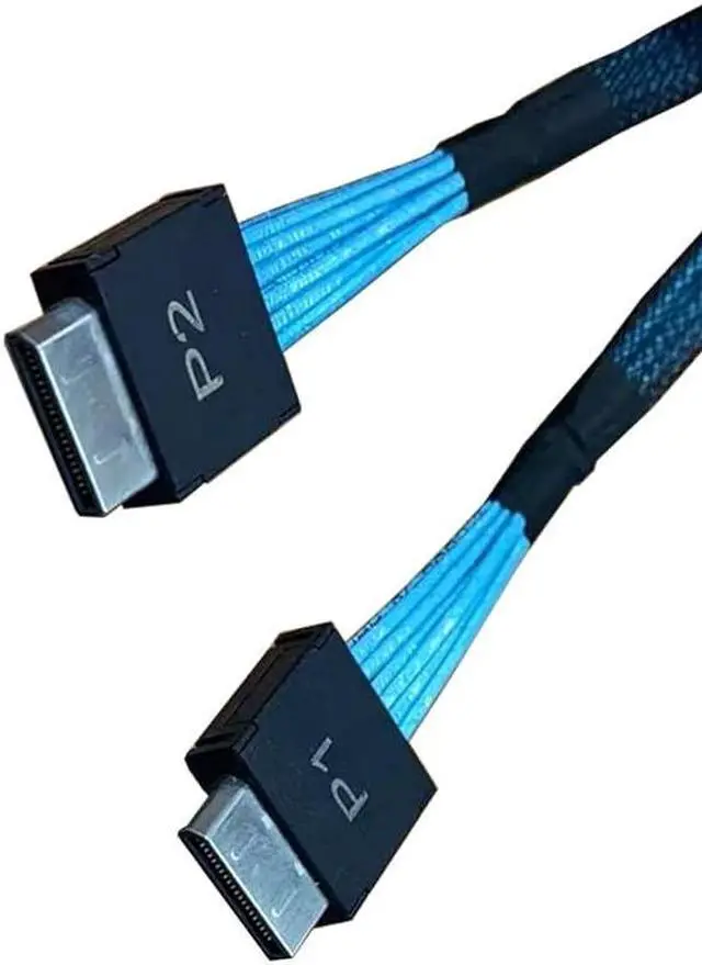 Alt view image 5 of 7 - SlimSAS 8X to 2*MiniSAS HD 4X,SFF-8654 74Pin to 2*SFF-8643 36Pin Cable 80cm(Broadcom MPN 05-60003-00)