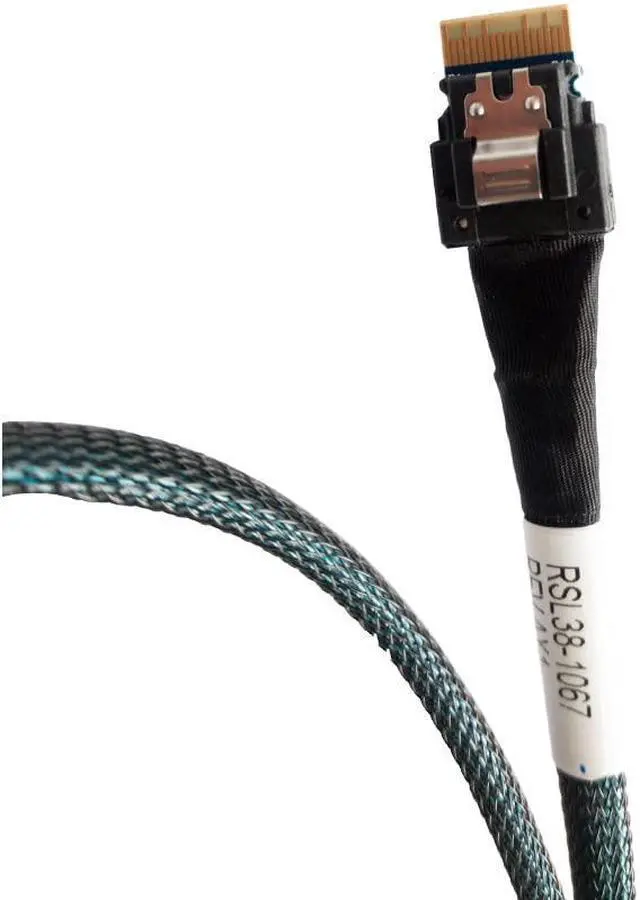 Alt view image 3 of 5 - SlimSAS 4X to MiniSAS HD,SFF-8654 38pin to SFF-8643 36pin Cable 80CM