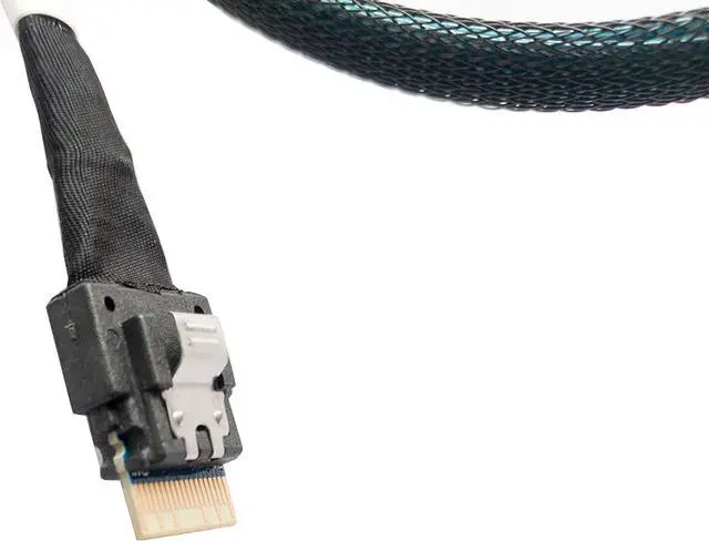 Alt view image 5 of 5 - SlimSAS 4X to MiniSAS HD 4X,SFF-8654 38pin to SFF-8643 36pin Cable 80cm