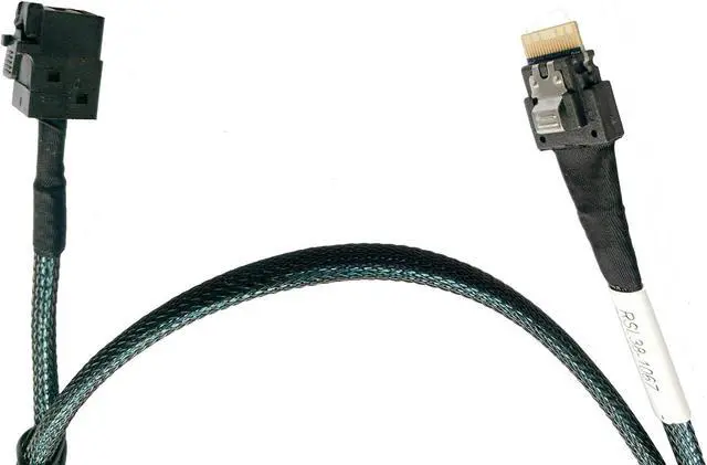 Alt view image 2 of 5 - SlimSAS 4X to MiniSAS HD 4X,SFF-8654 38pin to SFF-8643 36pin Cable 80cm