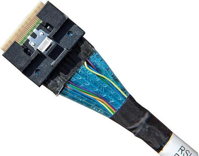 Alt view image 2 of 5 - SlimSAS x8 to 2*SlimSAS x4,SFF-8654 74P to 2*SFF-8654 38P 80CM Cable(Broadcom MPN 05-60004-00)