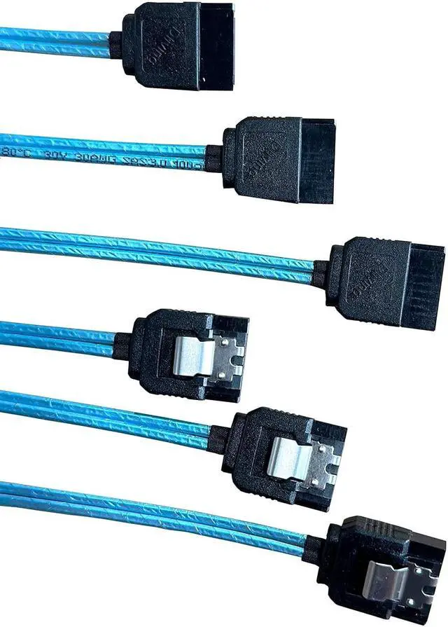 Main image of SATA Cable III, 3 Pack SATA Cable III 6Gbps Straight HDD SSD Data Cable with Locking Latch 48cm Compatible for SATA HDD, SSD, CD Driver, CD Writer-Blue