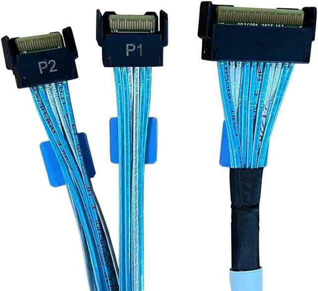 Main image of MCIO x8 to 2*MCIO x4,SFF-TA-1016 74Pin to 2*SFF-TA-1016 38Pin,PCIe Gen5 Mini Cooledge IODouble Straight Cable 70CM(CBL-MCIO-1235M5Y)