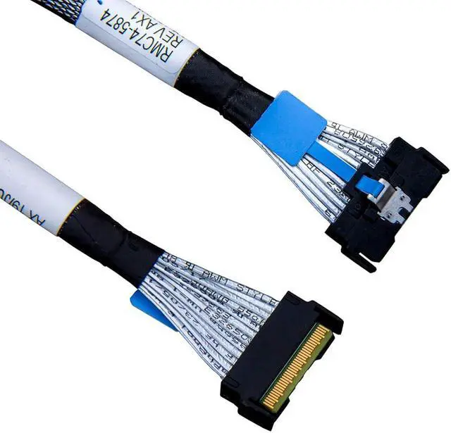 Alt view image 4 of 6 - MCIO x8 to 2*MCIO x4,SFF-TA-1016 74Pin to 2*SFF-TA-1016 38Pin,PCIe Gen5 Mini Cooledge IODouble Straight Cable 70CM(CBL-MCIO-1235M5Y)