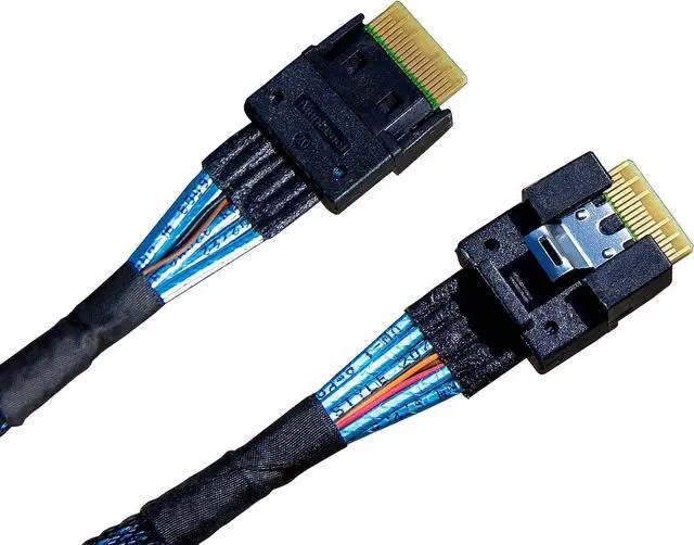 Alt view image 3 of 6 - PCIe 4.0 SlimsSAS x4 to U.3 NVMe Adapter,SFF-8654 38Pin to SFF-8639 68Pin Cablewith SATA Power75cm