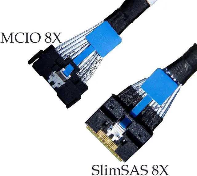 Alt view image 2 of 7 - MCIO x8 to SlimSAS x8,SFF-TA-1016 74Pin to SFF-8654 74Pin,PCIe Gen5 Mini Cooledge IODouble Straight Cable 100CM (CBL-MCIO-1270S4T2)