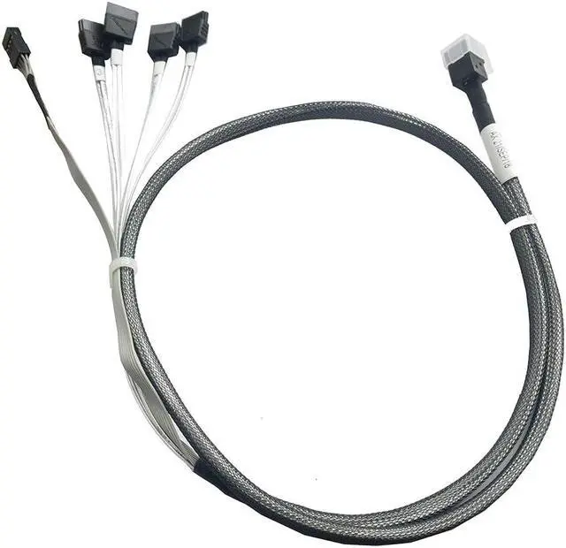 Main image of with GPIO Signal Internal HD Mini SAS (SFF-8643 Host) - 4X SATA (Target) Cable,SFF-8643 to 4X SATA Cable, SFF-8643 for Controller, 4 Sata Connect to Hard Drive,3.3ft/1M