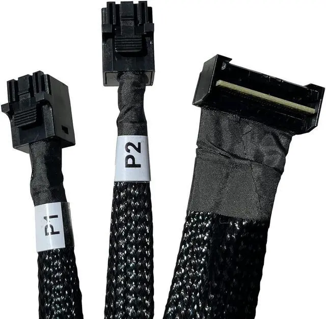 Alt view image 2 of 5 - SlimSAS LP 8X to 2*MiniSAS HD 4X,SFF-8654 LP 74pin to 2*SFF-8643 36pin Cable 80cm(Suitable for DEL Server H750/755)