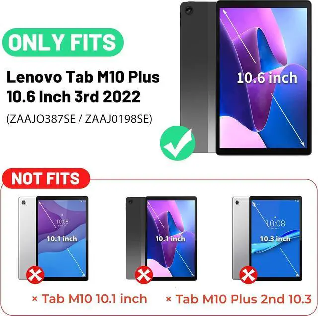 Alt view image 5 of 6 - for  Tab M10 Plus 3rd Gen Case 10.6 Inch with Screen Protector / 360 Rotating Hand Strap/Stand, 3-Layer Protective M10 Plus Tablet Case (TB-125FU TB-128FU TB-128XU) Cover 2022, Black
