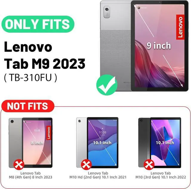 Alt view image 6 of 7 - for  M9 Tablet Case 9 inch for Kids (TB-310FU) with Screen Protector/Rotating Hand Strap/Sturdy Stand, [3-Layer Protective]  M9 HD Tablet Case Cover 2023 Release, Green