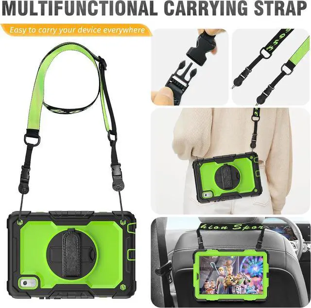 Alt view image 7 of 7 - for  M9 Tablet Case 9 inch for Kids (TB-310FU) with Screen Protector/Rotating Hand Strap/Sturdy Stand, [3-Layer Protective]  M9 HD Tablet Case Cover 2023 Release, Green