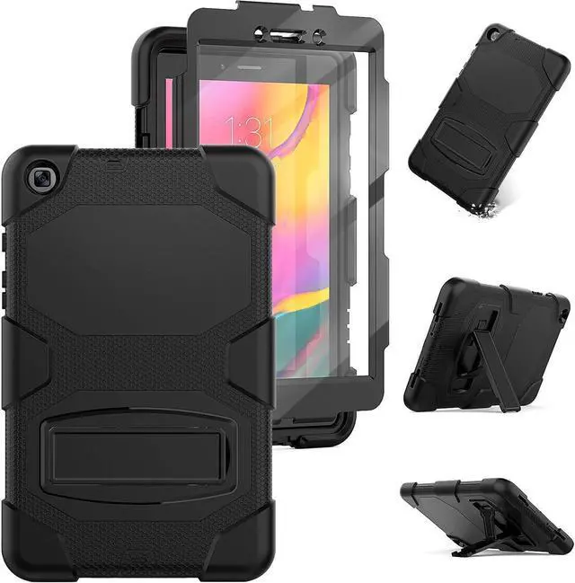 Main image of Case for  Galaxy Tab A 8.0 2019 with Screen Protector/Built-in Stand, Full Body Protective Case for Galaxy Tab A SM-T290 / SM-T295 8 inch Case - Black