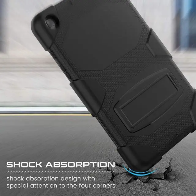 Alt view image 3 of 7 - Case for  Galaxy Tab A 8.0 2019 with Screen Protector/Built-in Stand, Full Body Protective Case for Galaxy Tab A SM-T290 / SM-T295 8 inch Case - Black