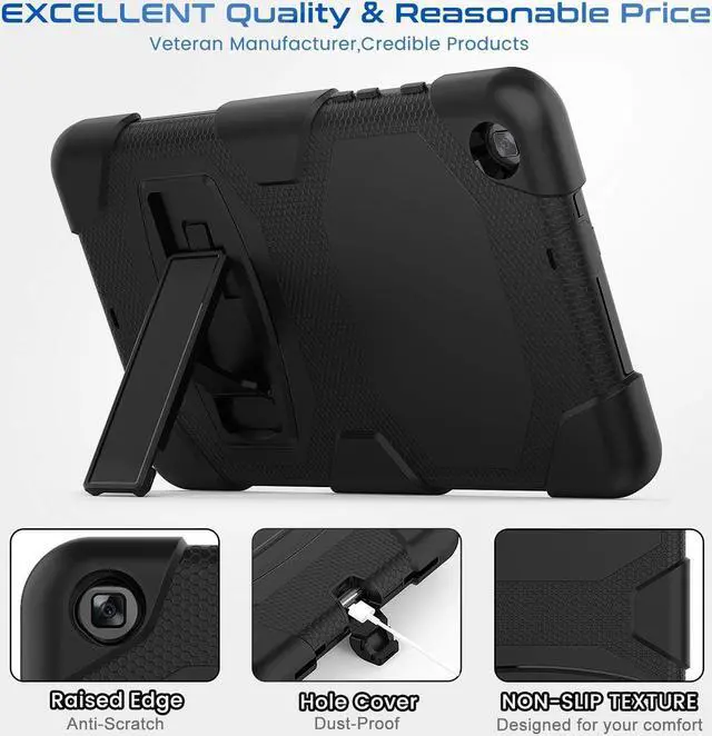 Alt view image 6 of 7 - Case for  Galaxy Tab A 8.0 2019 with Screen Protector/Built-in Stand, Full Body Protective Case for Galaxy Tab A SM-T290 / SM-T295 8 inch Case - Black