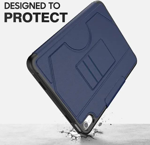 Alt view image 6 of 7 - Strong Magnetic Case for iPad 10th Generation 10.9 inch, Protective Cover with Auto Wake/Sleep, Multi-Angle Stand, Pencil Holder, Card Slots for iPad 10th Gen Case (Navy)