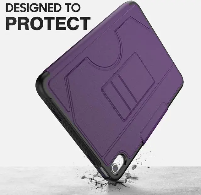Alt view image 6 of 7 - Strong Magnetic Case for iPad 10th Generation 10.9 inch, Protective Cover with Auto Wake/Sleep, Multi-Angle Stand, Pencil Holder, Card Slots for iPad 10th Gen Case (Purple)