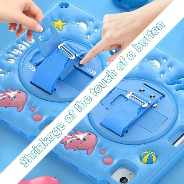 Alt view image 5 of 7 - Kids Case for iPad Air 11 inch 2024 Cute 3D Duck Design Multi-Layer Protection, 360° Rotating Kickstand, Built-in Pen Slot, Shock-Absorbing Corners, Easy Installation for Safe and Fun Use