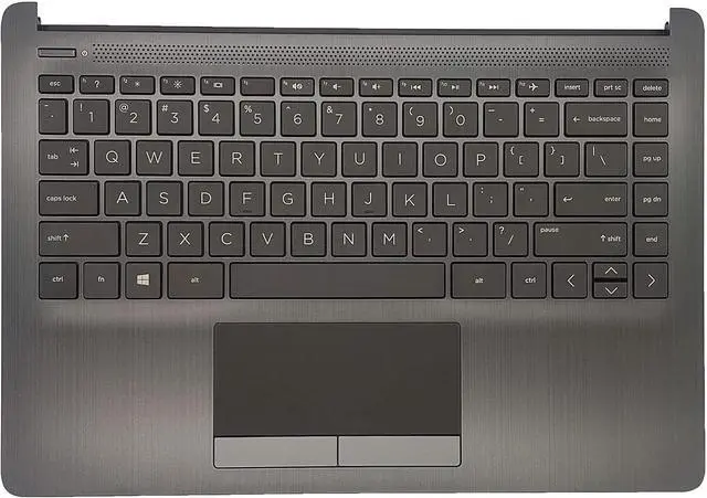 Main image of Replacement Upper Case Palmrest for H-P 14Z-DK 14-DK 14-CF 14S-CF 14-DF Series Laptop Non-Backlit Keyboard Assembly Top Cover ToucH-Pad L24818-001 Gray