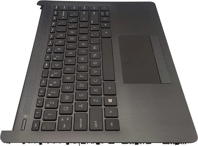 Alt view image 5 of 7 - Replacement Upper Case Palmrest for H-P 14Z-DK 14-DK 14-CF 14S-CF 14-DF Series Laptop Non-Backlit Keyboard Assembly Top Cover ToucH-Pad L24818-001 Gray
