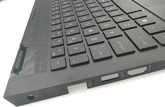 Alt view image 6 of 7 - Replacement Upper Case Palmrest for H-P Omen 15-EK 15-EN 15-EN0013DX Series Laptop Top Cover Backlit Keyboard Assembly M00666-001 M00667-001 TPN-Q236 Q238 Black