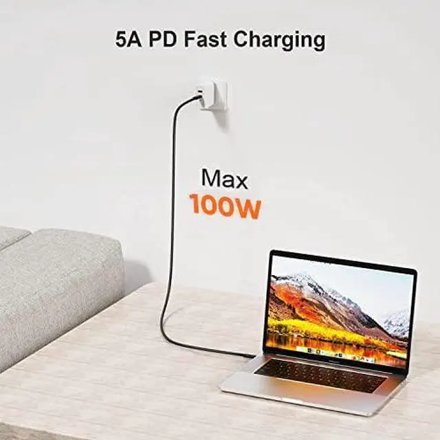 Alt view image 6 of 7 - CableCreation USB 4 Cable for Thunderbolt 4/3, [USB-IF Certified] 2.6FT 40Gbps 100W USB C Cable, 8K 30Hz or Dual 4K 60Hz Video, Compatible with USB-C Docking Station, Hub, eGPU and More, 0.8M