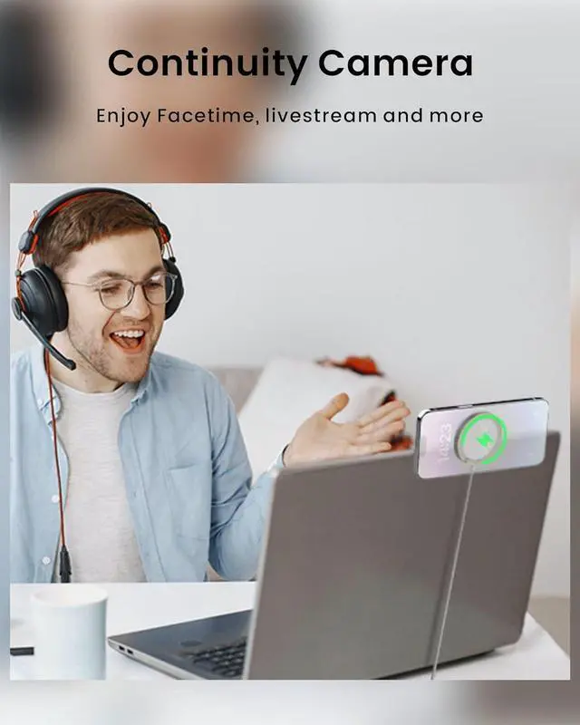 Alt view image 7 of 7 - Continuity Camera Mount for MacBook&iPhoneMag-Safe Webcam Mount Stand for Desk, Adjustable & Foldable Magnetic Phone Stand Compatible with OS Ventura, iPhone 16/15/14/13/12 Series Facetime