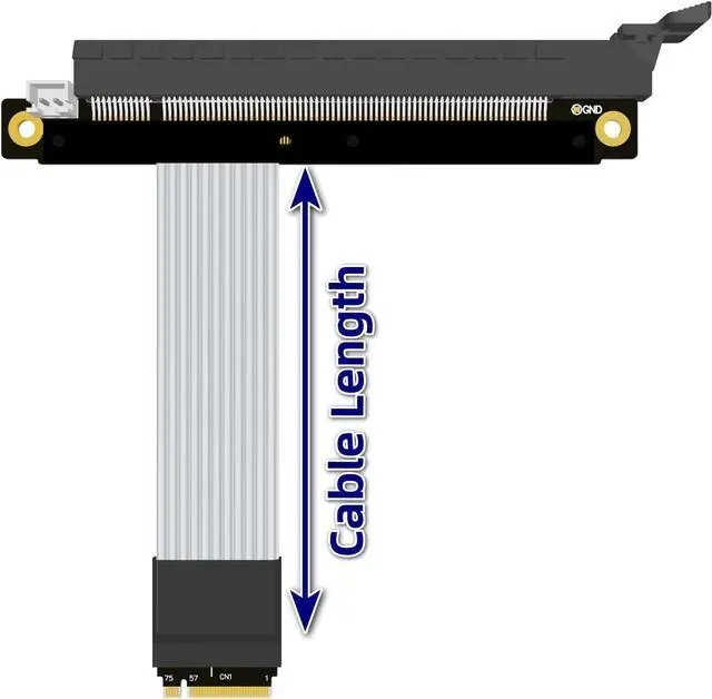 Alt view image 7 of 7 - ADT-Link PCIe 4.0/3.0 x4 M.2 NGFF NVMe Key M Extender Cable to PCIE x16 Graphics Card Riser Adapter 16x PCI-e PCI-Express for M2 2230 2242 2260 2280 (10cm, K43SM 4.0)