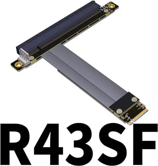 Alt view image 3 of 5 - ADT-Link PCIe 4.0/3.0 x4 M.2 NGFF NVMe Key M Extender Cable to PCIE x16 Graphics Card Riser Adapter 16x PCI-e PCI-Express for M2 2230 2242 2260 2280 (50cm) (40cm, R43SR 3.0)