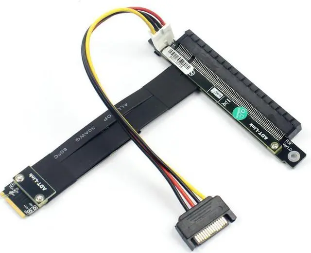 Alt view image 6 of 6 - ADT-Link PCIe 4.0/3.0 x4 M.2 NGFF NVMe Key M Extender Cable to PCIE x16 Graphics Card Riser Adapter 16x PCI-e PCI-Express for M2 2230 2242 2260 2280 (50cm) (40cm, R43SF 3.0)