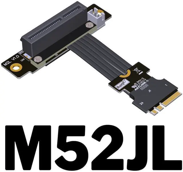 Alt view image 2 of 7 - ADT-Link PCIe 4.0 Oculink(SFF-8611/SFF-8612) to PCI Express x16 eGPU Adapter for GPD Win Max2 External Graphics Card & SSD (F9G-BK7+F9934-50cm)