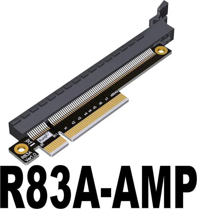 Alt view image 2 of 2 - ADT-Link PCIe 4.0 x16 x8 x4 Male to x16 Female Riser Extension Adapter Heightened Test Protection Card (R83A-AMP)