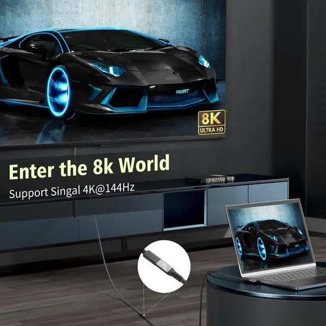 Alt view image 7 of 7 - USB4 Cable with Thunderbolt 4, 240W Charging, 40Gbps Data, 8K@60Hz 4K120Hz HDR, PD3.1, USB C to USB C, for MacBook M1-M3, Mac Studio, Laptops, Monitor 3.3ft