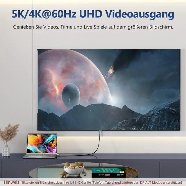 Alt view image 7 of 7 - 20Gbps USB C 3.2 Gen 2 Cable, Type C 4K@60Hz UHD Video 5A/240W PD3.1 Fast Charge w/E-Marker Compatible with Thunderbolt 3/4 for Phone 15Pro MacBook Pixel  Monitor 3.3FT=1M