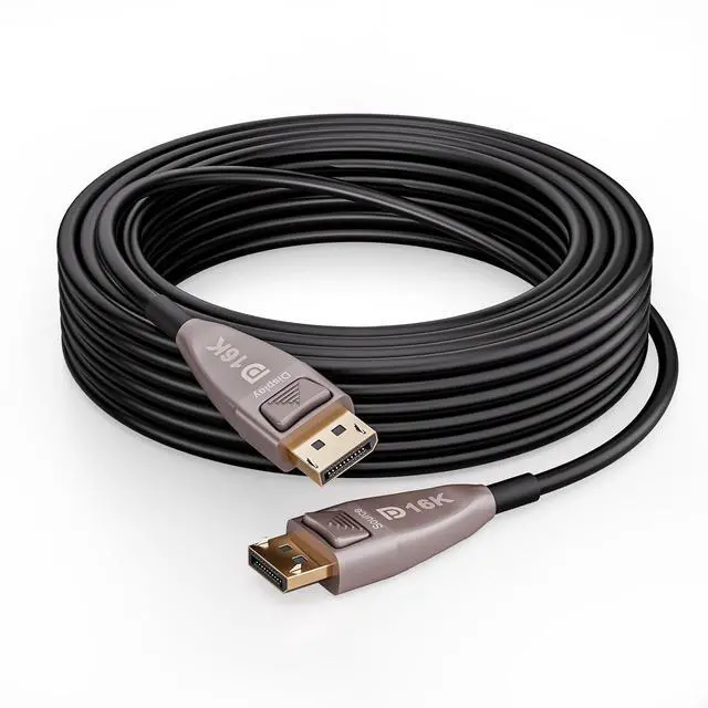 Main image of DisplayPort 16K Fiber Optic Cable, DisplayPort 2.0 2.1 kable support 80Gbps, 16K@60Hz, 8K@120Hz, 4K@240Hz 165Hz 144Hz, 2K@360Hz, Gaming Monitor Cord (DP16K-15m)