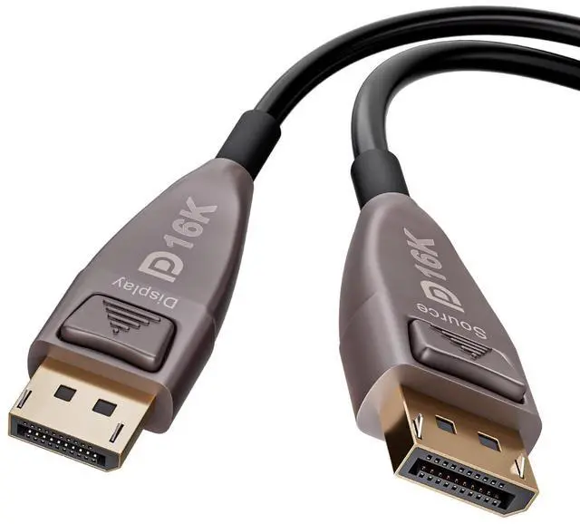 Alt view image 2 of 7 - DisplayPort 16K Fiber Optic Cable, DisplayPort 2.0 2.1 kable support 80Gbps, 16K@60Hz, 8K@120Hz, 4K@240Hz 165Hz 144Hz, 2K@360Hz, Gaming Monitor Cord (DP16K-15m)