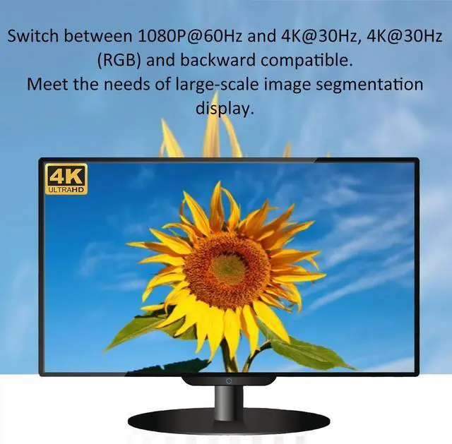 Alt view image 4 of 7 - HDMI MultiViewer Switch 9x1, Seamless HDMI Quad MultiViewer Switcher 9 in 1 Out with IR Remote Control, Support 1080P@60Hz and 10 Viewing Modes